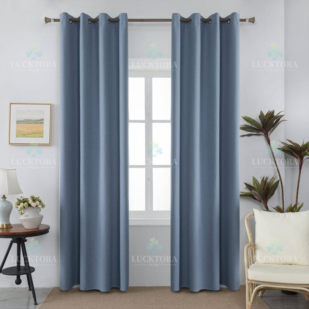 AD6010-3 Μπλέ- 100%BLACKOUT – Με Κρίκο -140X265CM - Image 2