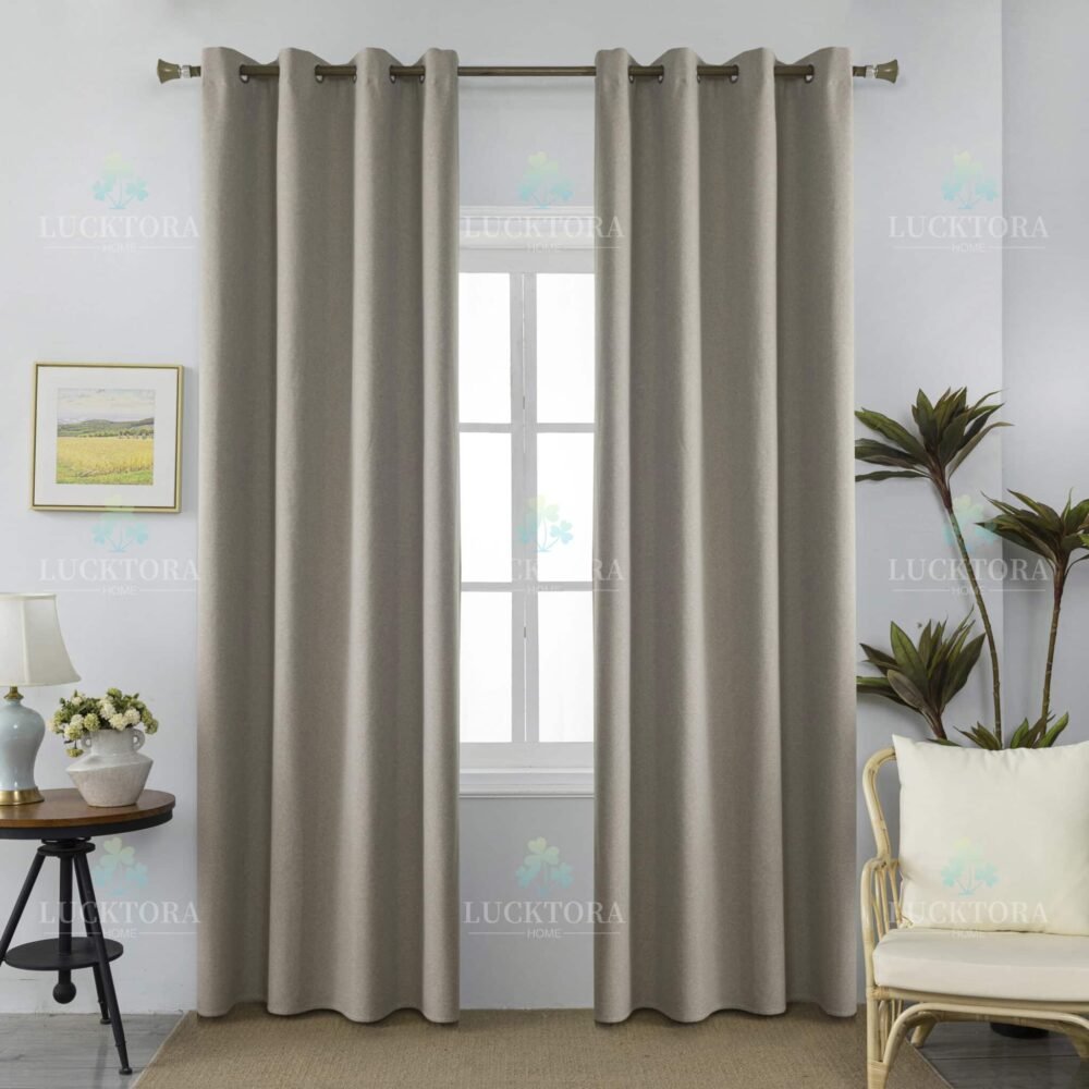 AD6010-5 Μπεζ- 100%BLACKOUT – Με Κρίκο -140X265CM - Image 2