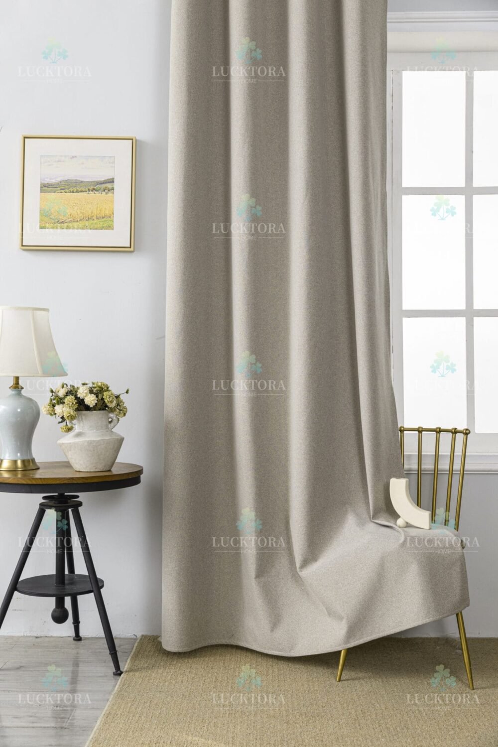 AD6010-5 Μπεζ- 100%BLACKOUT – Με Κρίκο -140X265CM - Image 8
