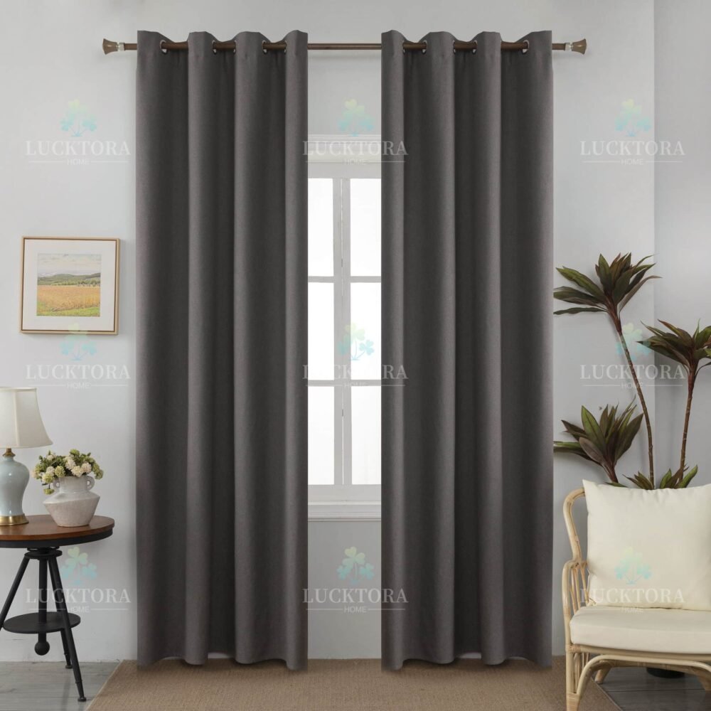 AD6010-6 Mπεζ|Καφέ- 100%BLACKOUT – Με Κρίκο -140X265CM - Image 2
