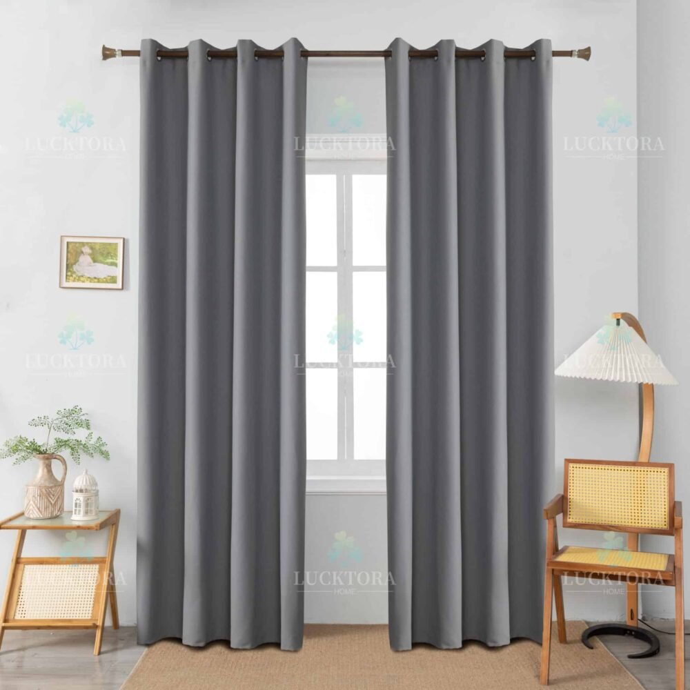 AD9027-6 Σκούρο Γκρί- 90%BLACKOUT - Με Κρίκο - 140X265CM - Image 2
