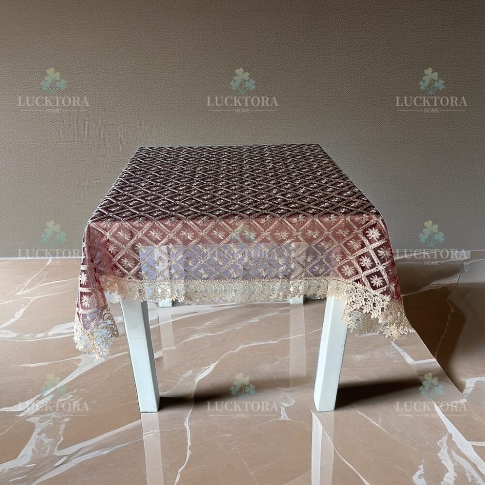 Τραπεζομάντηλο 100% Πολυέστερ Με Κέντημα C3-140X140CM-Kόκκινο