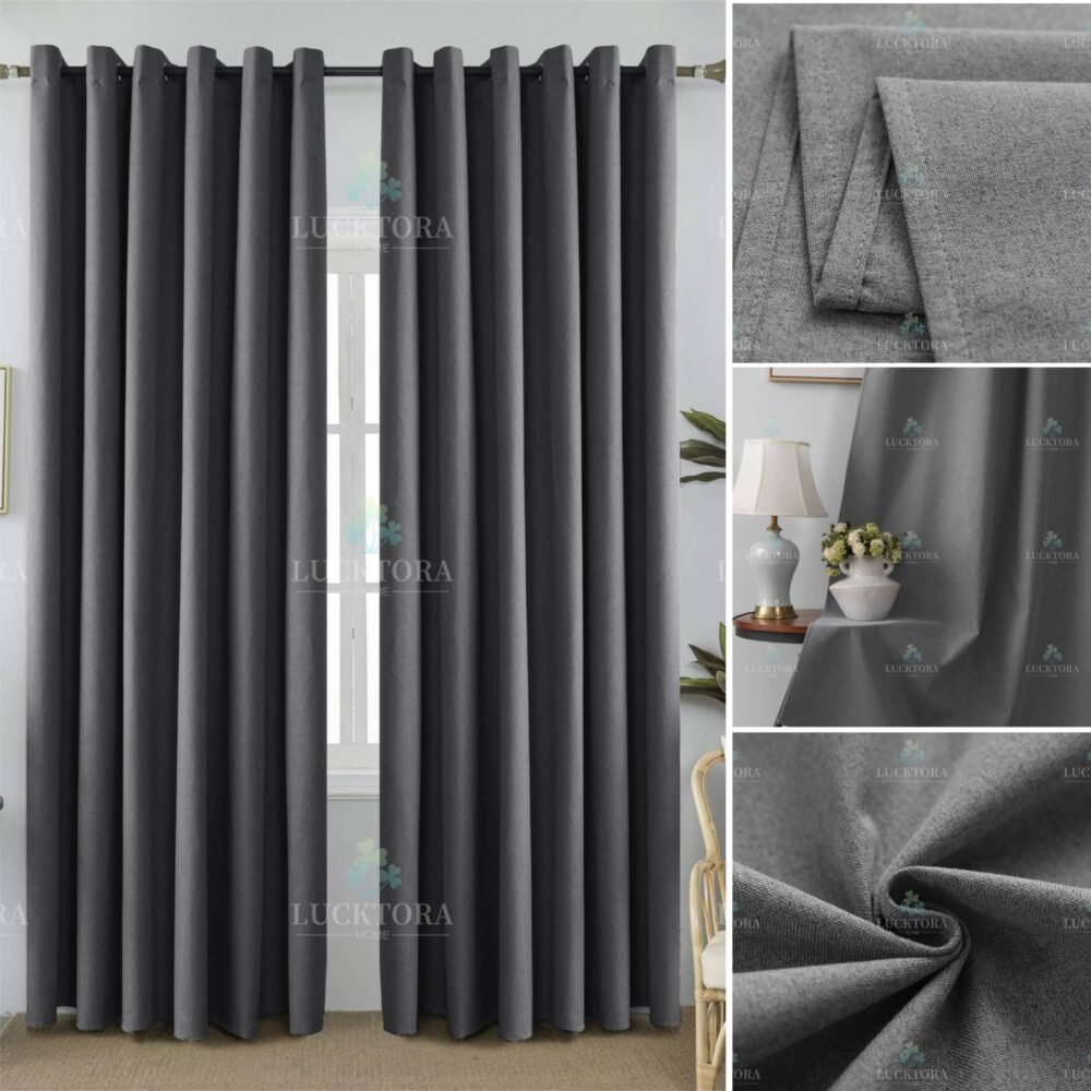 A6010-22 Γκρί- 100%BLACKOUT - Με Κρίκο -270X265CM