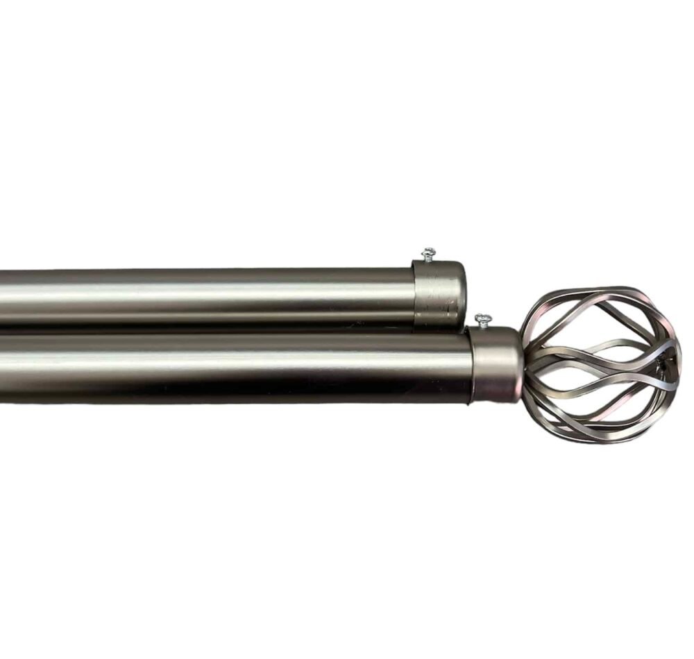 Διπλό Κουρτινόξυλο Χοντρό 160CM έως 310CM 28mm JHDBX-Ασημί Ματ