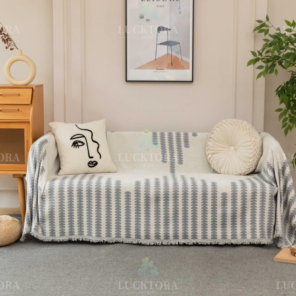 C4-11 Ριχτάρι Chenille Με Κρόσια-180Χ280CM -Γκρί