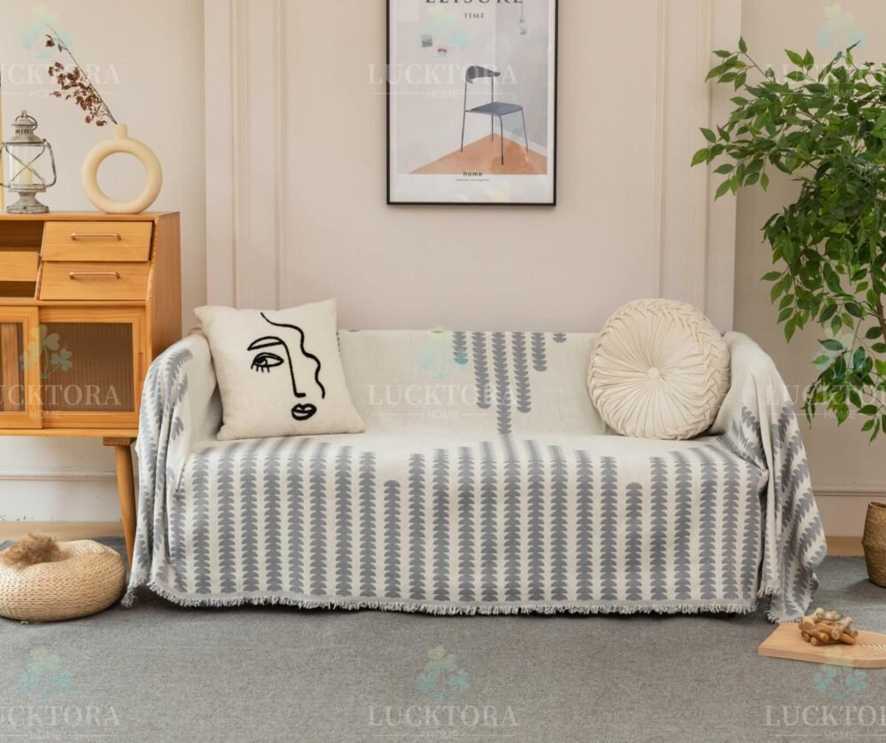 C4-11 Ριχτάρι Chenille Με Κρόσια-180Χ280CM -Γκρί