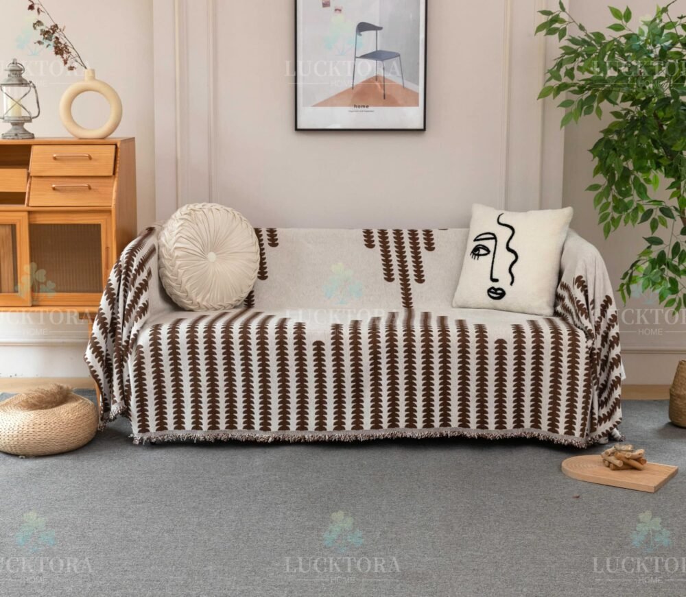 C4-4 Ριχτάρι Chenille Με Κρόσια-180Χ280CM -Καφέ