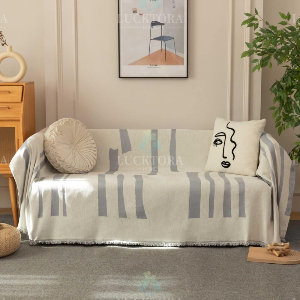 C5-11 Ριχτάρι Chenille Με Κρόσια-180Χ180CM -Γκρί