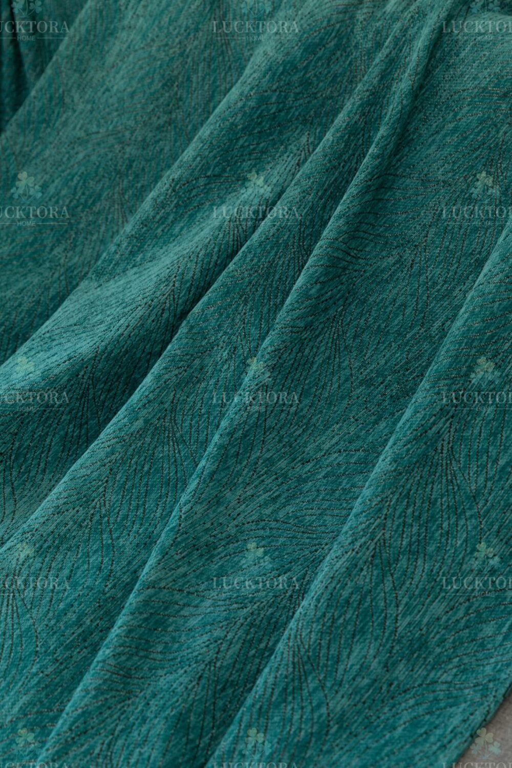 C10-7 Ριχτάρι Chenille Με Κρόσια-180Χ280CM - Σκούρο Πράσινο - Image 3