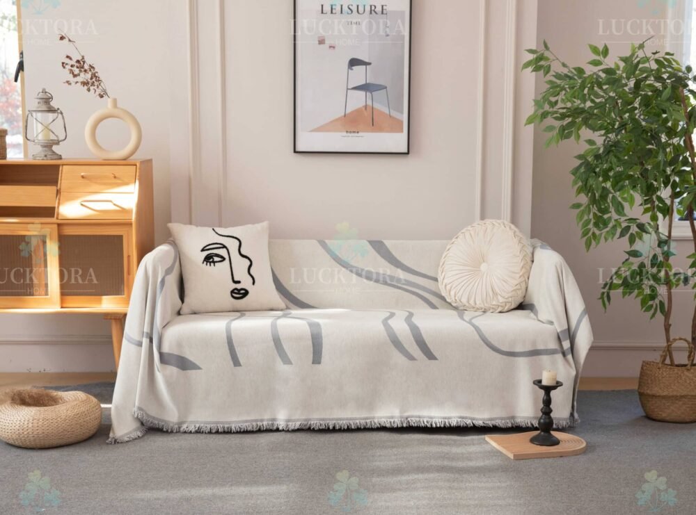 C8-11 Ριχτάρι Chenille Με Κρόσια-180Χ280CM -Γκρί