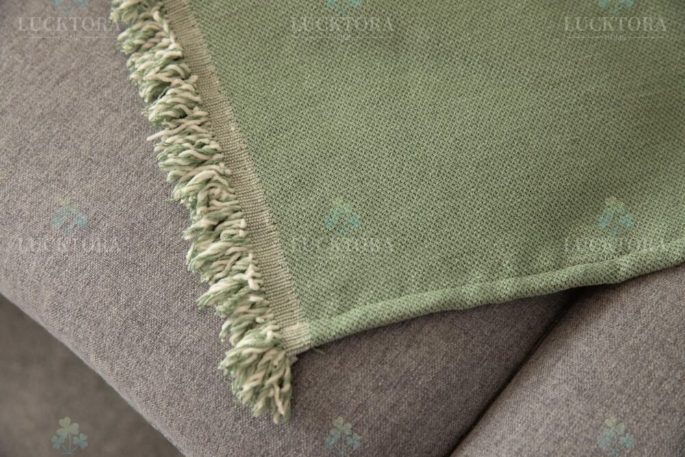 C6-5 Ριχτάρι Chenille Με Κρόσια-180Χ320CM -Πράσινο - Image 4