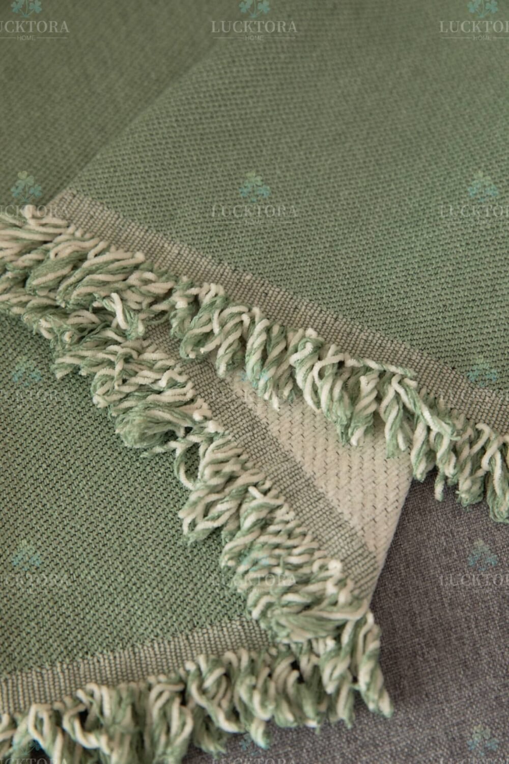 C6-5 Ριχτάρι Chenille Με Κρόσια-180Χ320CM -Πράσινο - Image 3