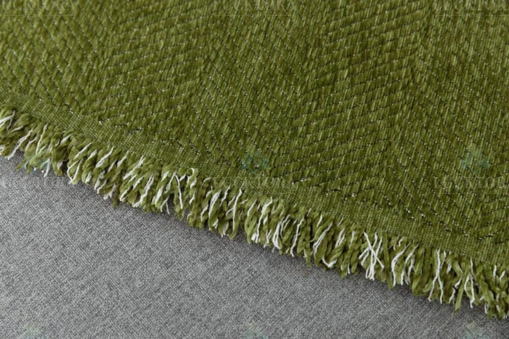 C10-5 Ριχτάρι Chenille Με Κρόσια-180Χ180CM -Πράσινο - Image 3