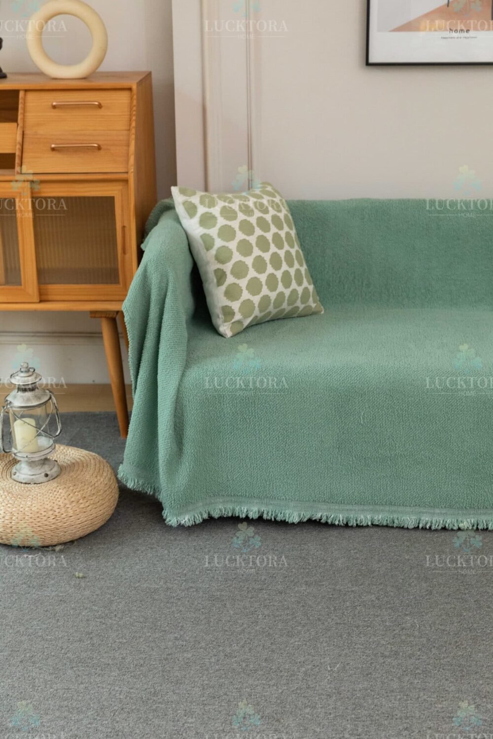 C2-13 Ριχτάρι Chenille Με Κρόσια-180Χ280CM -Πράσινο ανοιχτό - Image 6