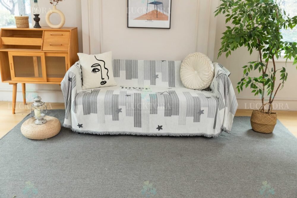 C9-11 Ριχτάρι Chenille Με Κρόσια-180Χ240CM -Γκρί