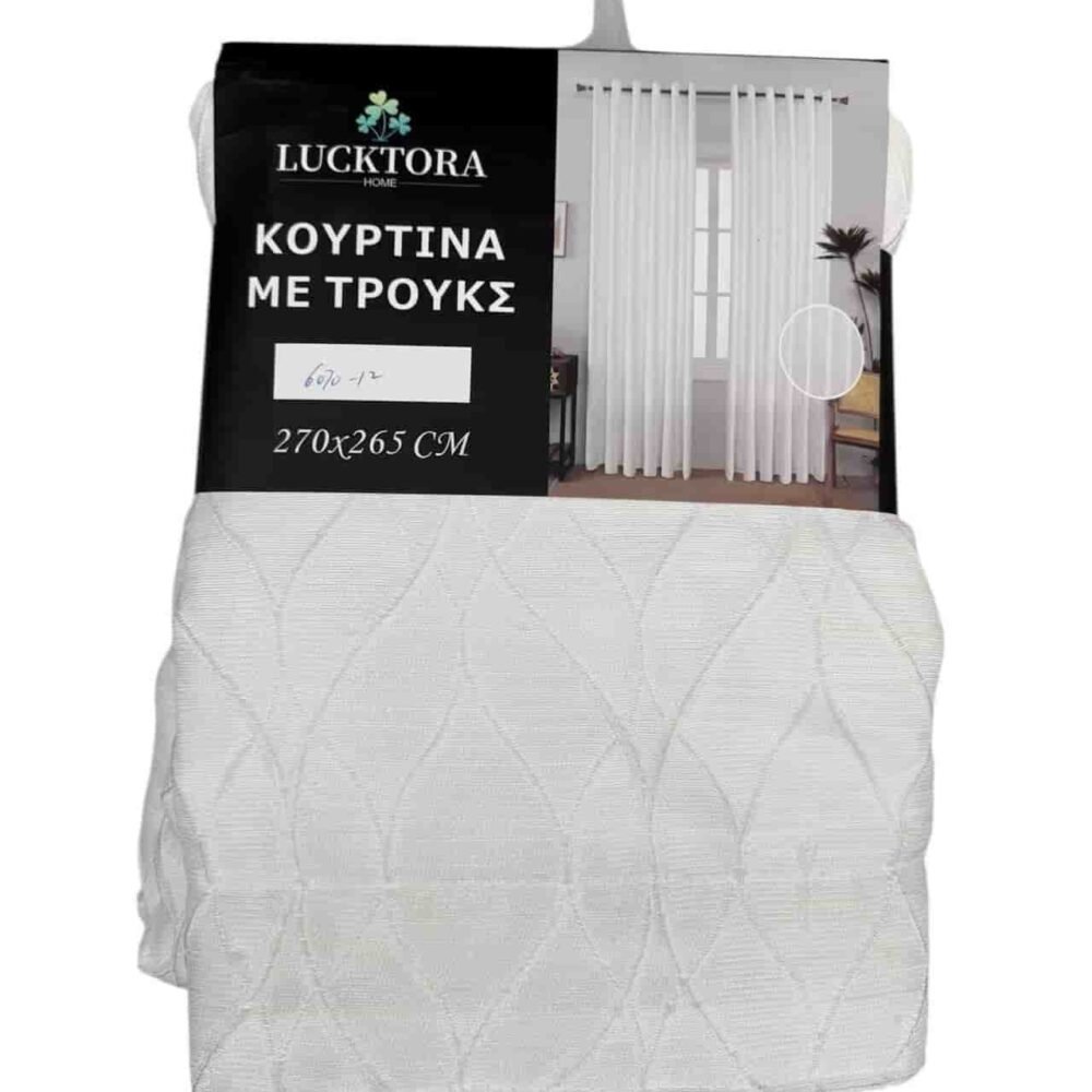 6070-12 Λευκό- Με Τρέσα-270X265CM