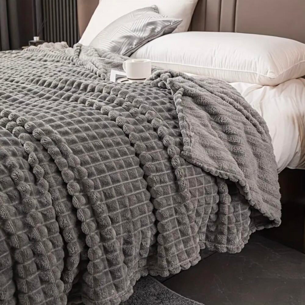 Κουβέρτα Προβατάκι 3KG Διπλής Όψης – Υπερδιπλή 220×240 - Γκρί