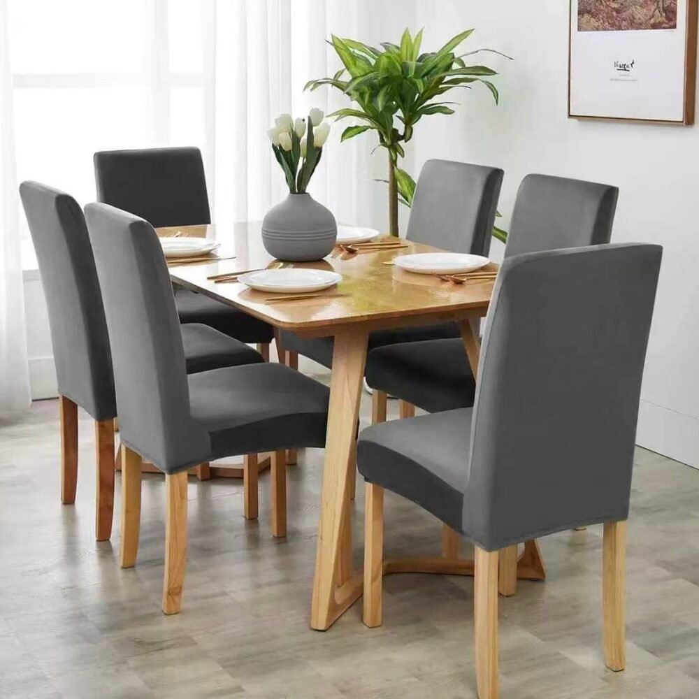 Σετ 6τμχ Ελαστικά Καλύμματα Καρέκλας Χωρίς Βολάν