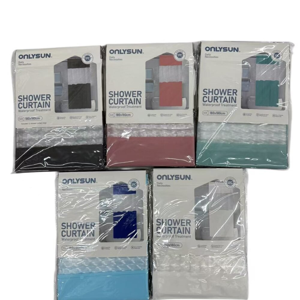 Κουρτίνα Μπάνιου Αδιάβροχη Μονόχρωμη 180×180