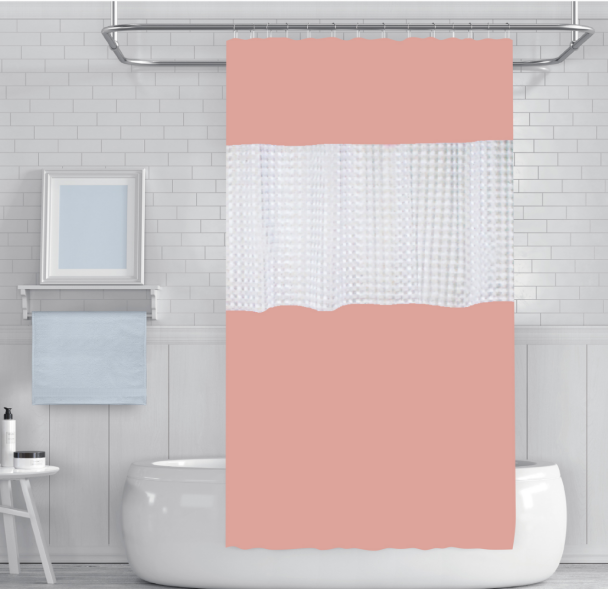 Μονόχρωμη κουρτίνα μπάνιου 180x180 πολυεστέρας ανάγλυφη υφή λευκή