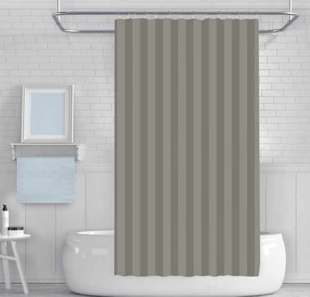 Κουρτίνα μπάνιου 180x180 πολυεστέρας ριγέ σχέδιο γκρι