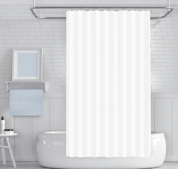 Κουρτίνα μπάνιου 180x180 πολυεστέρας ριγέ σχέδιο γκρι