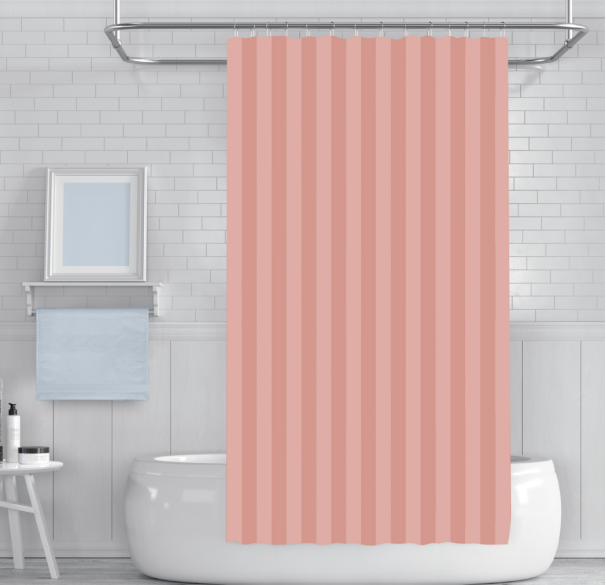 Κουρτίνα μπάνιου 180x180 πολυεστέρας ριγέ σχέδιο γκρι