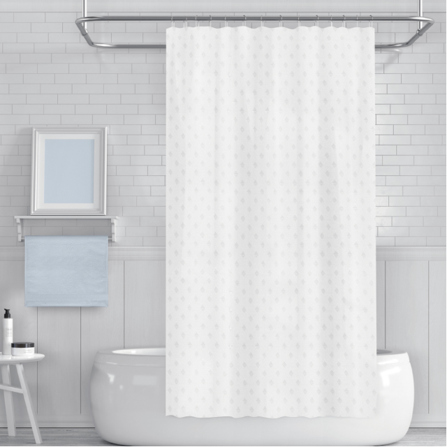 Κουρτίνα μπάνιου 180x180 πολυεστέρας σχέδιο διαμάντι γκρι