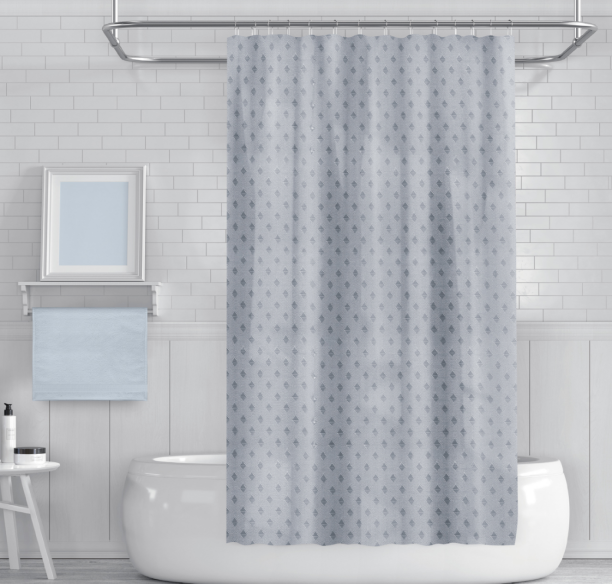 Κουρτίνα μπάνιου 180x180 πολυεστέρας σχέδιο διαμάντι γκρι