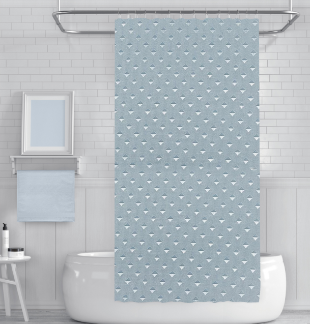 Κουρτίνα μπάνιου 180x180 πολυεστέρας σχέδιο διαμάντι γκρι