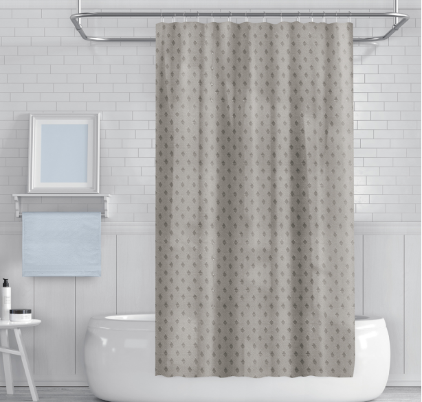 Κουρτίνα μπάνιου 180x180 πολυεστέρας σχέδιο διαμάντι γκρι