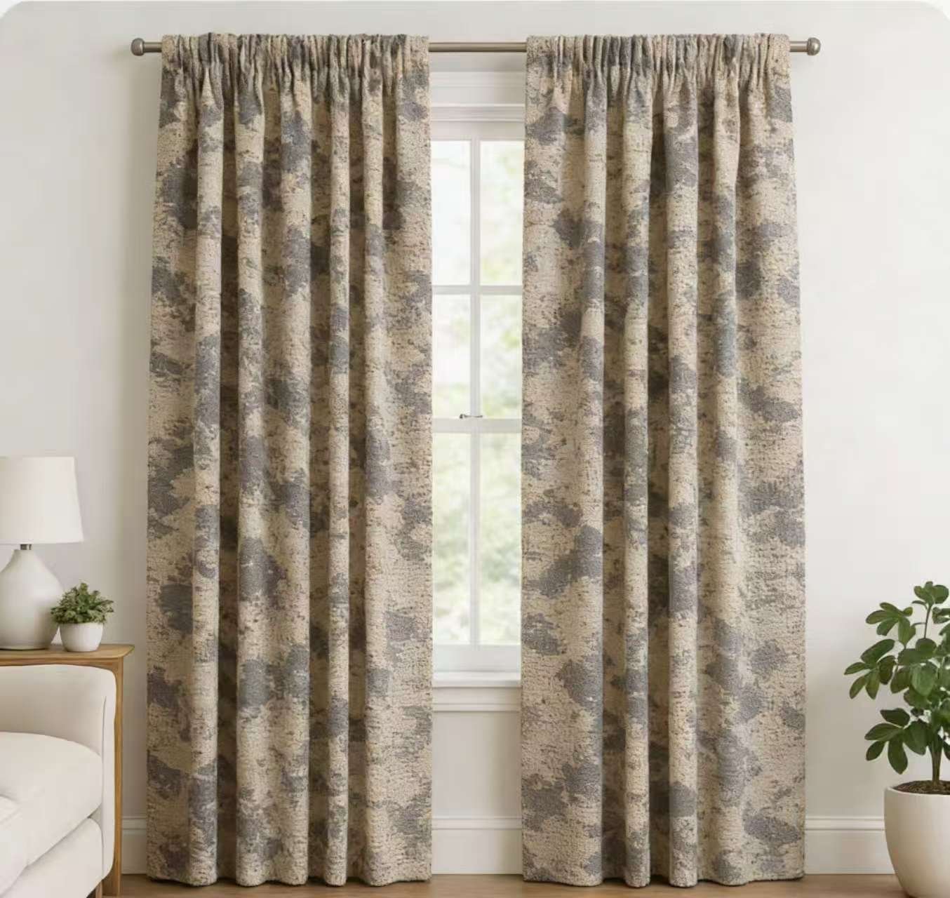 LUCKTORA-CURTAIN-6090 κουρτίνα με τρέσα 270x280 polyester σχέδιο