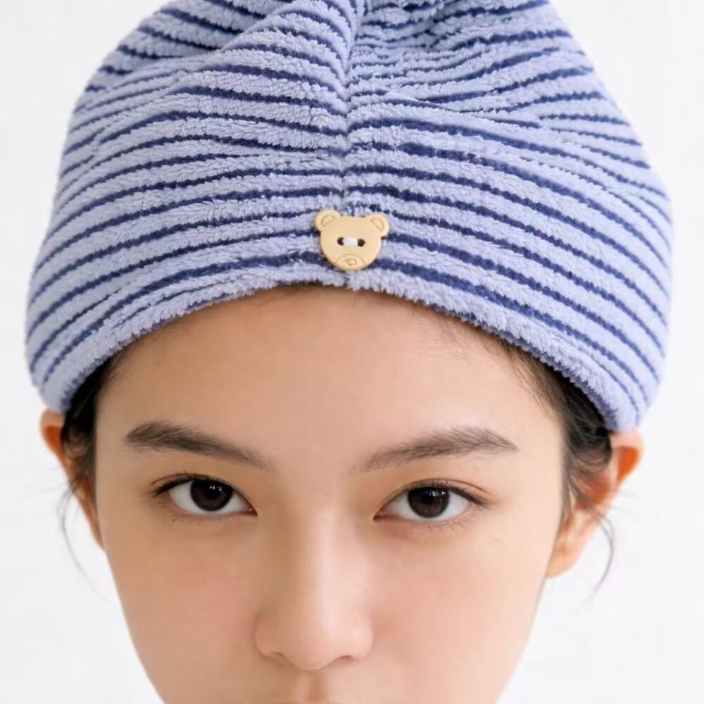 σκουφάκι στεγνώματος μαλλιών microfiber ριγέ 25x65 one size