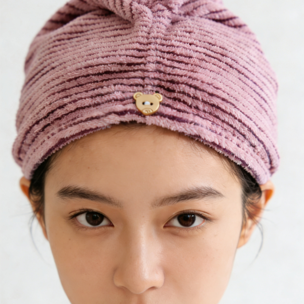 σκουφάκι στεγνώματος μαλλιών microfiber ριγέ 25x65 one size