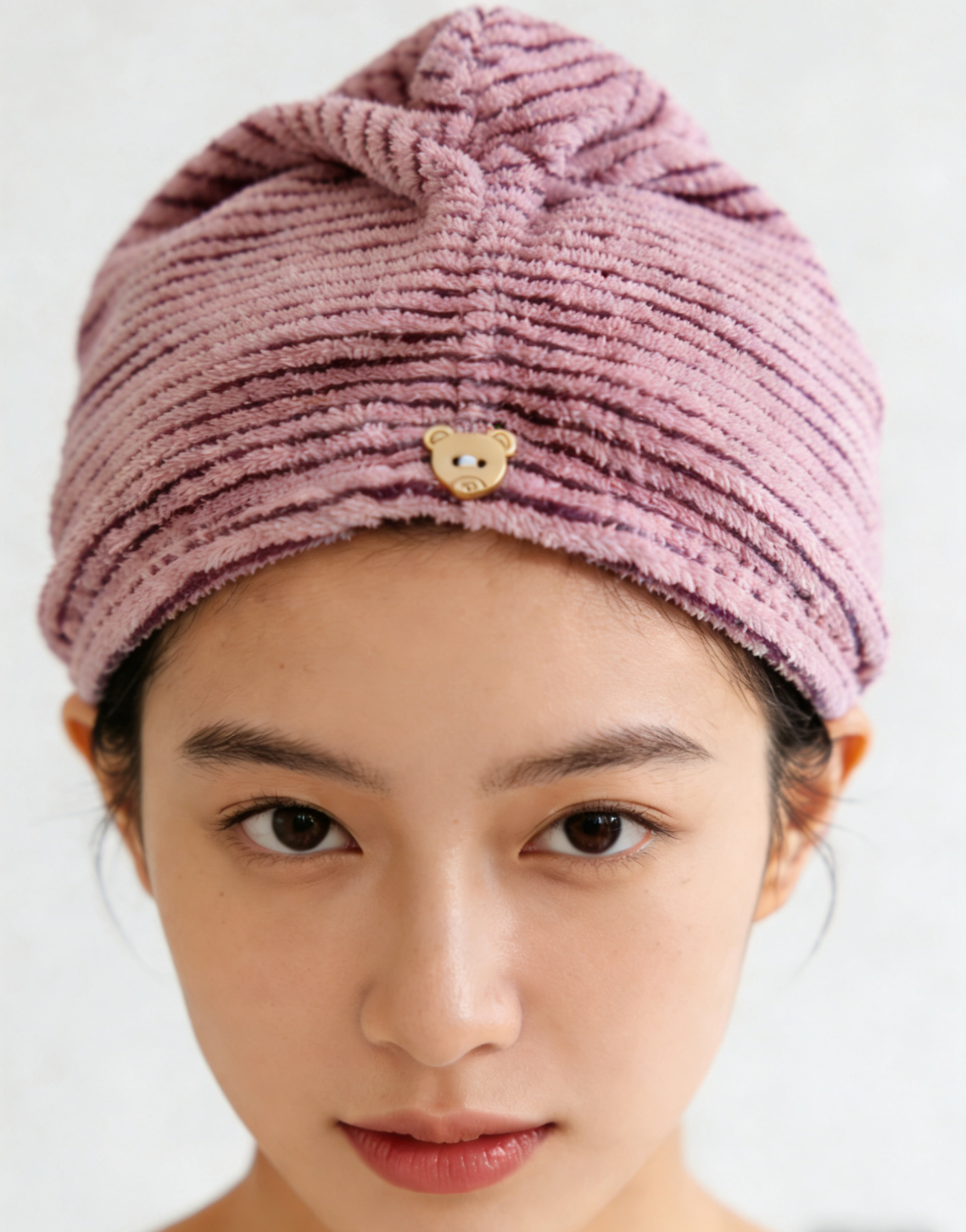 LUCKTORA-HAIRTOWEL-TWGFD (3) σκουφάκι στεγνώματος μαλλιών microfiber ριγέ 25x65 one size