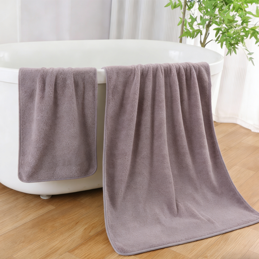πετσέτες μπάνιου coral fleece μαλακές γκρι