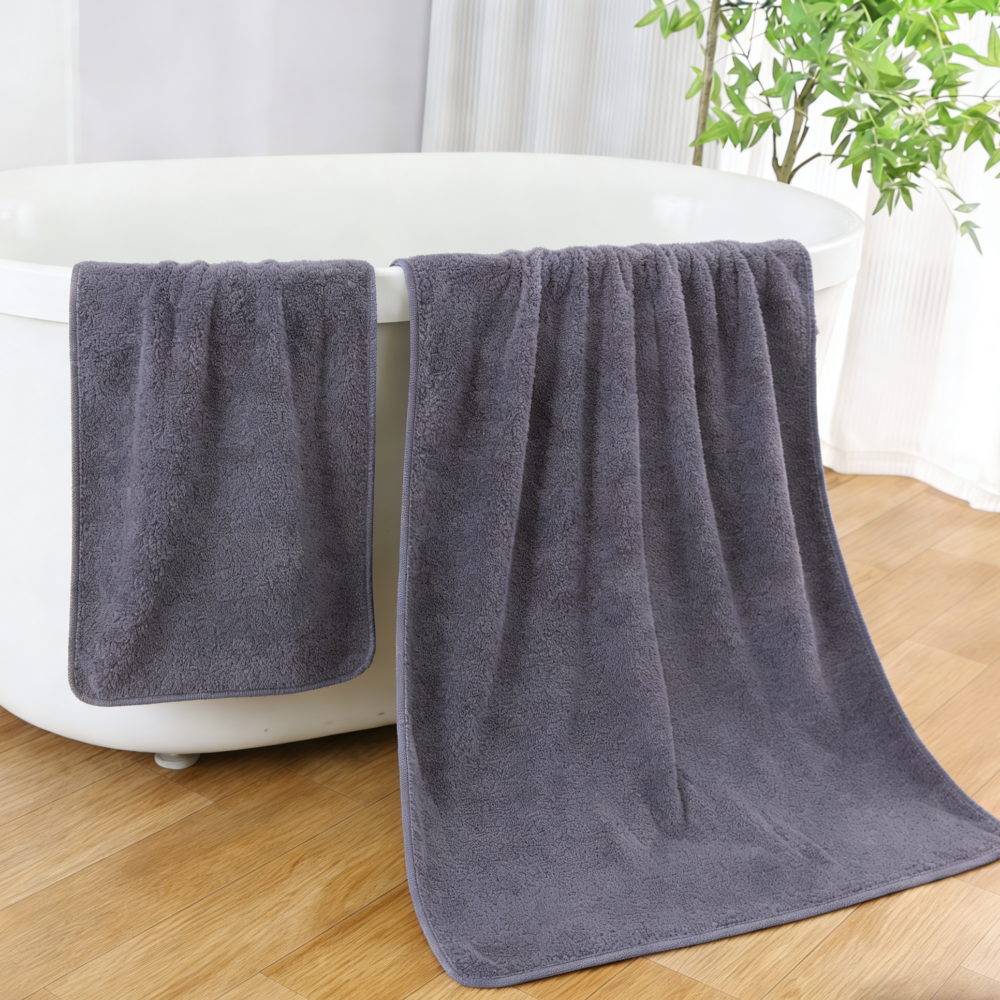 πετσέτες μπάνιου coral fleece μαλακές γκρι