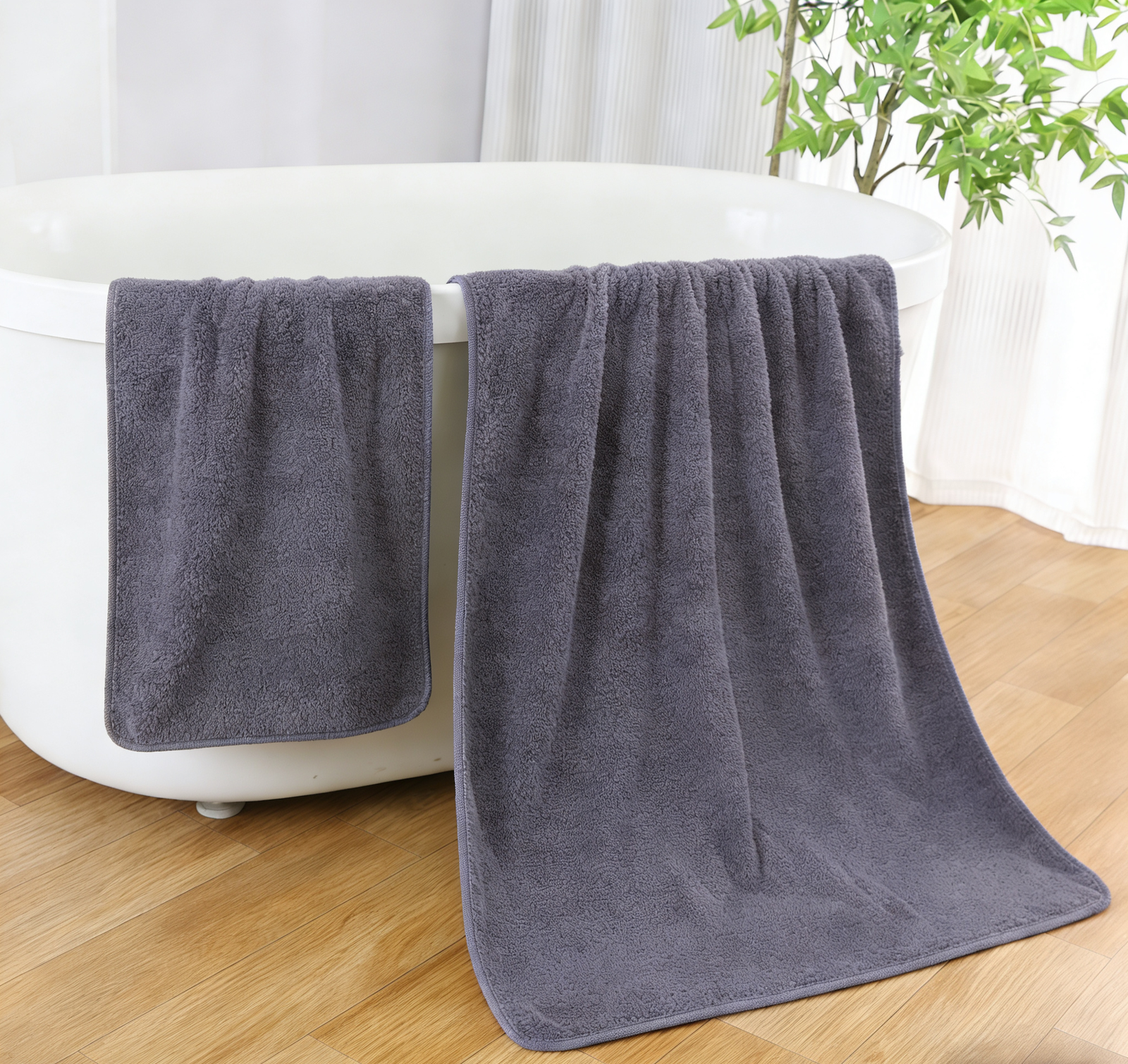 πετσέτες μπάνιου coral fleece μαλακές γκρι