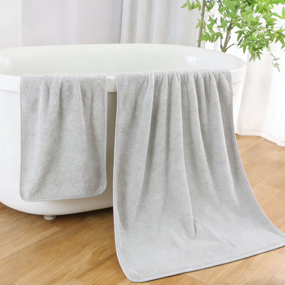 πετσέτες μπάνιου coral fleece μαλακές γκρι