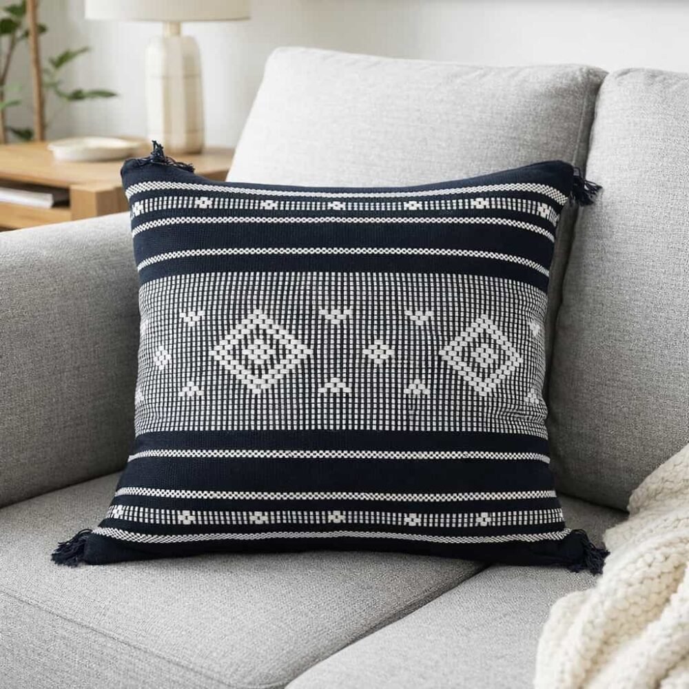 μαξιλαροθήκη tuft με φούντες διακοσμητική καναπέ