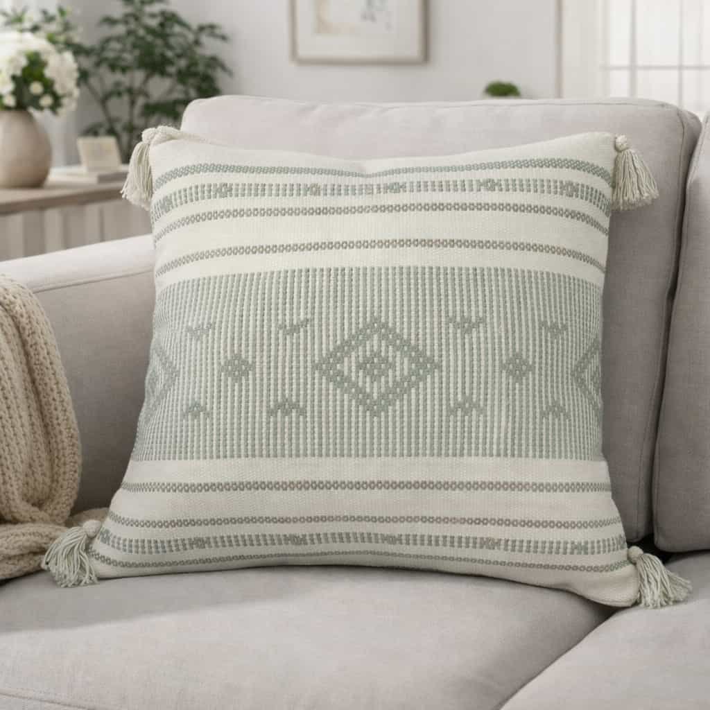 μαξιλαροθήκη tuft με φούντες διακοσμητική καναπέ