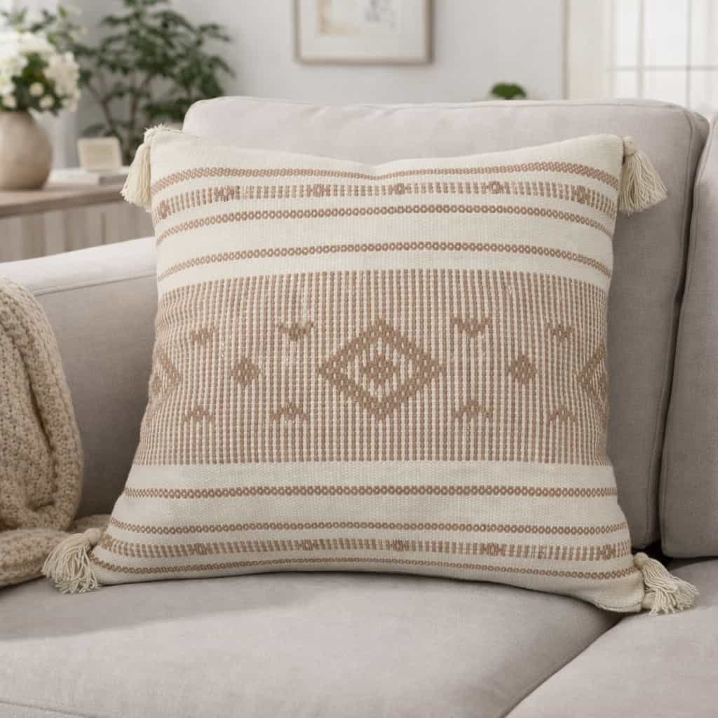 μαξιλαροθήκη tuft με φούντες διακοσμητική καναπέ