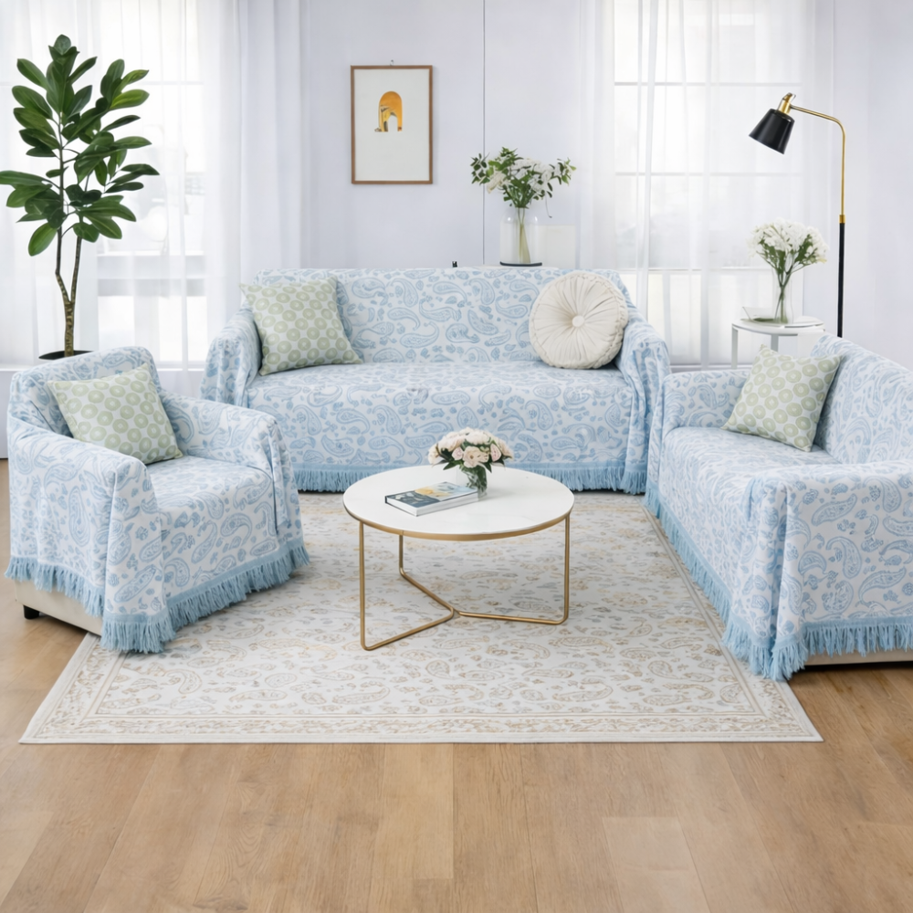 Καλοκαιρινό ριχτάρι καναπέ δροσερό και αναπνεύσιμο σε μονοθέσιο διθέσιο τριθέσιο