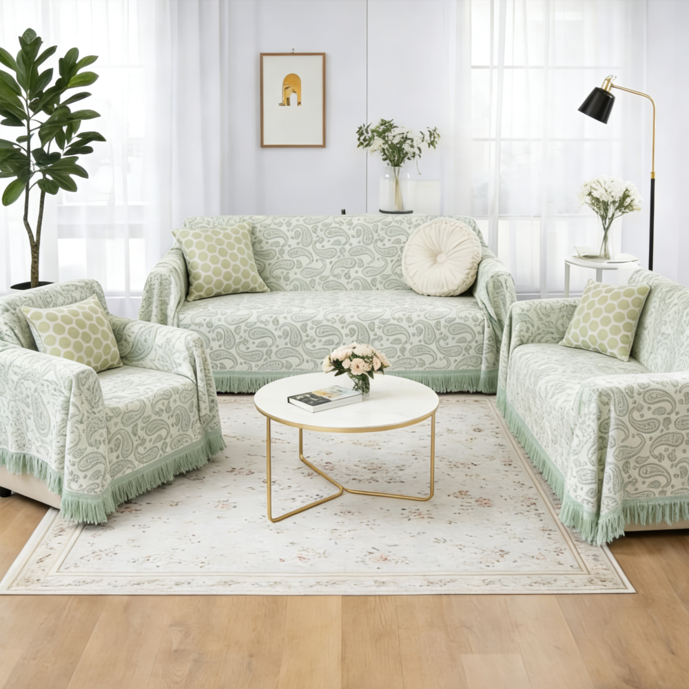 Καλοκαιρινό ριχτάρι καναπέ δροσερό και αναπνεύσιμο σε μονοθέσιο διθέσιο τριθέσιο