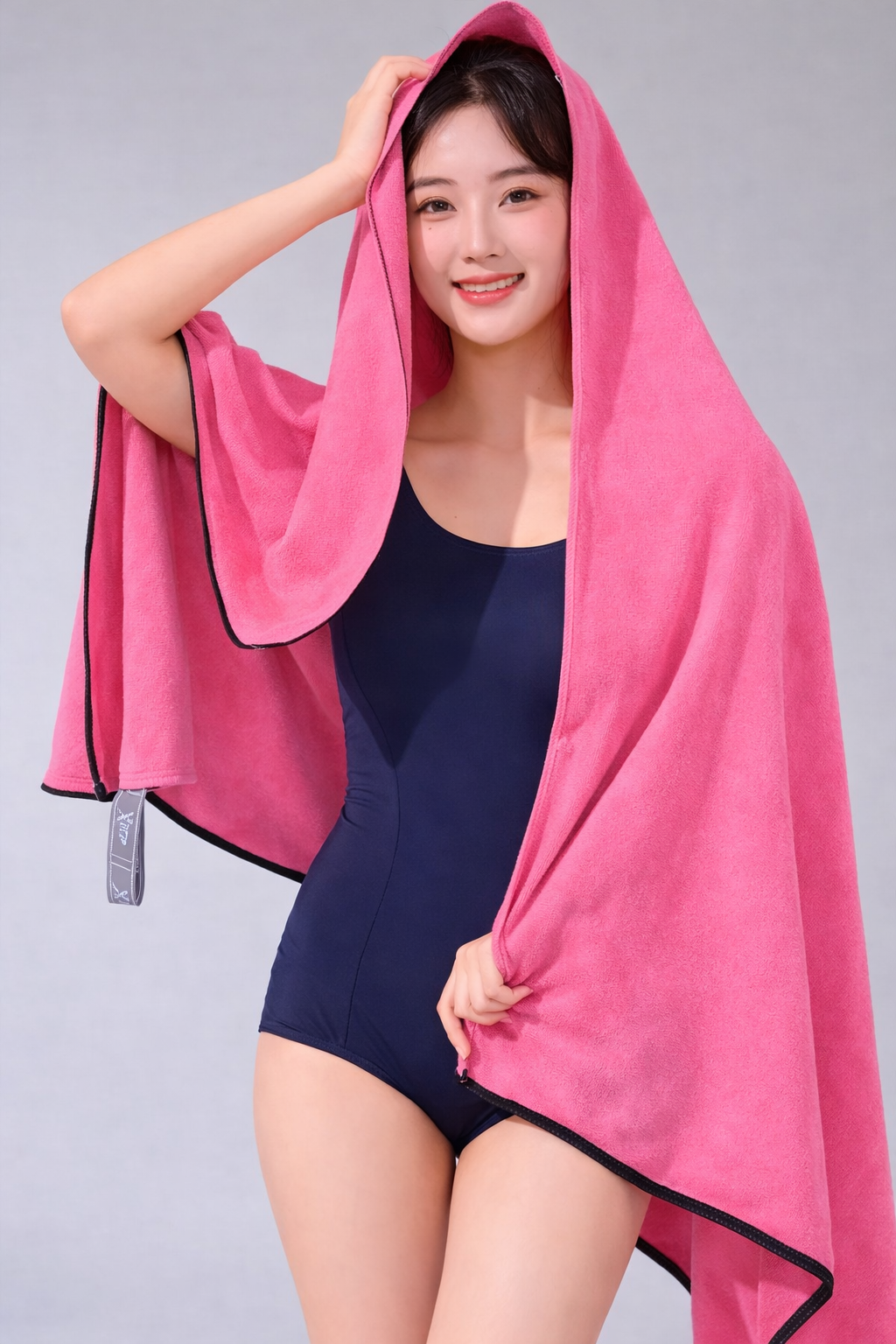 Αθλητική πετσέτα γρήγορου στεγνώματος microfiber σε χρήση – μοντέλο με μπλε πετσέτα LUCKTORA