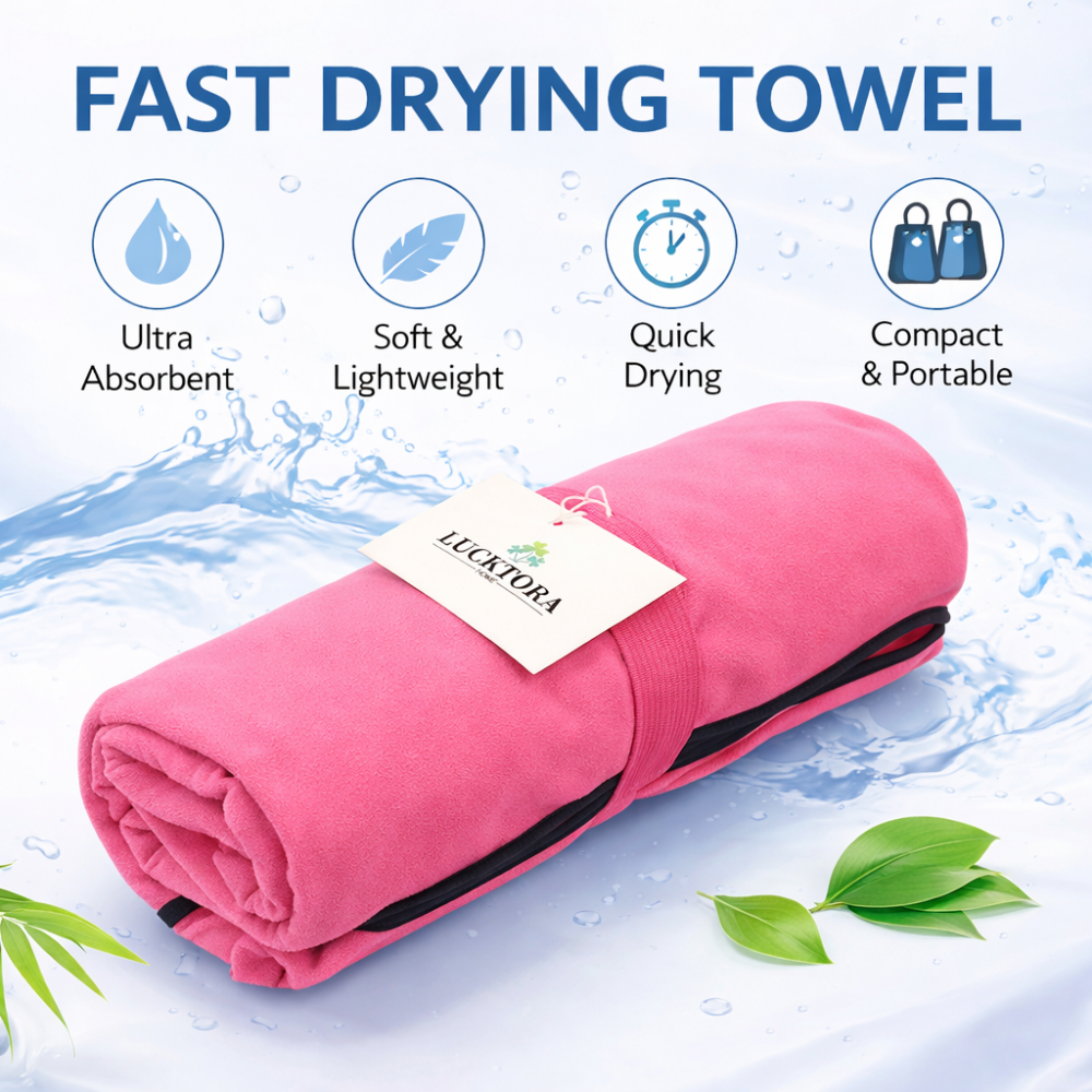 Αθλητική πετσέτα γρήγορου στεγνώματος microfiber σε χρήση – μοντέλο με μπλε πετσέτα LUCKTORA