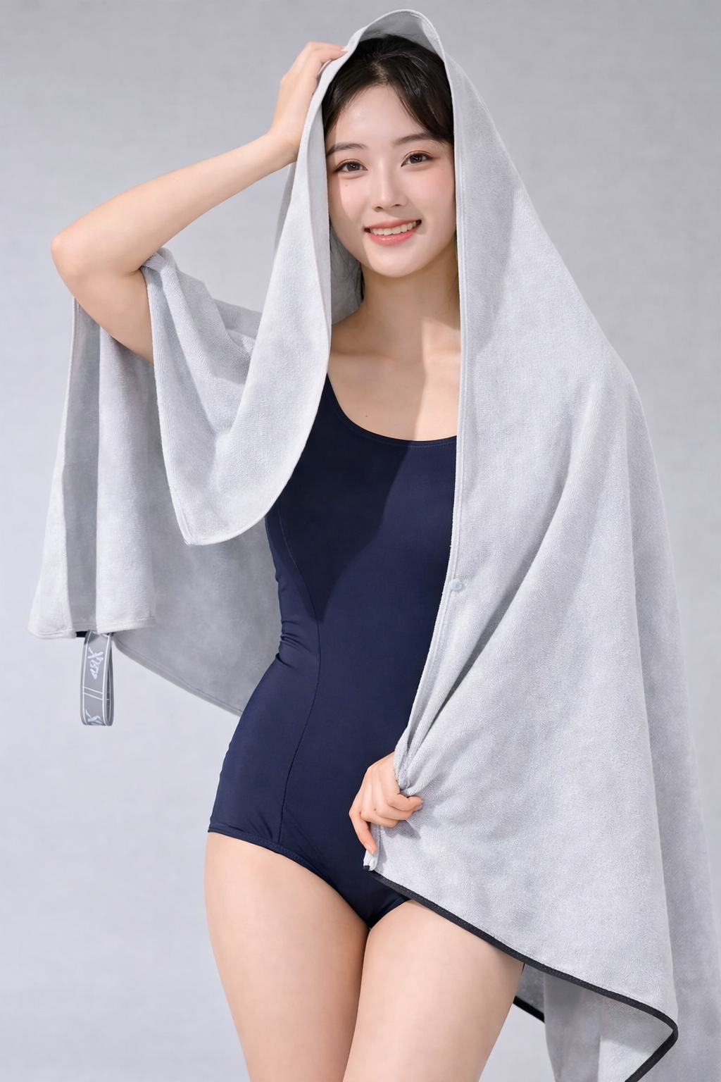 Αθλητική πετσέτα γρήγορου στεγνώματος microfiber σε χρήση – μοντέλο με μπλε πετσέτα LUCKTORA