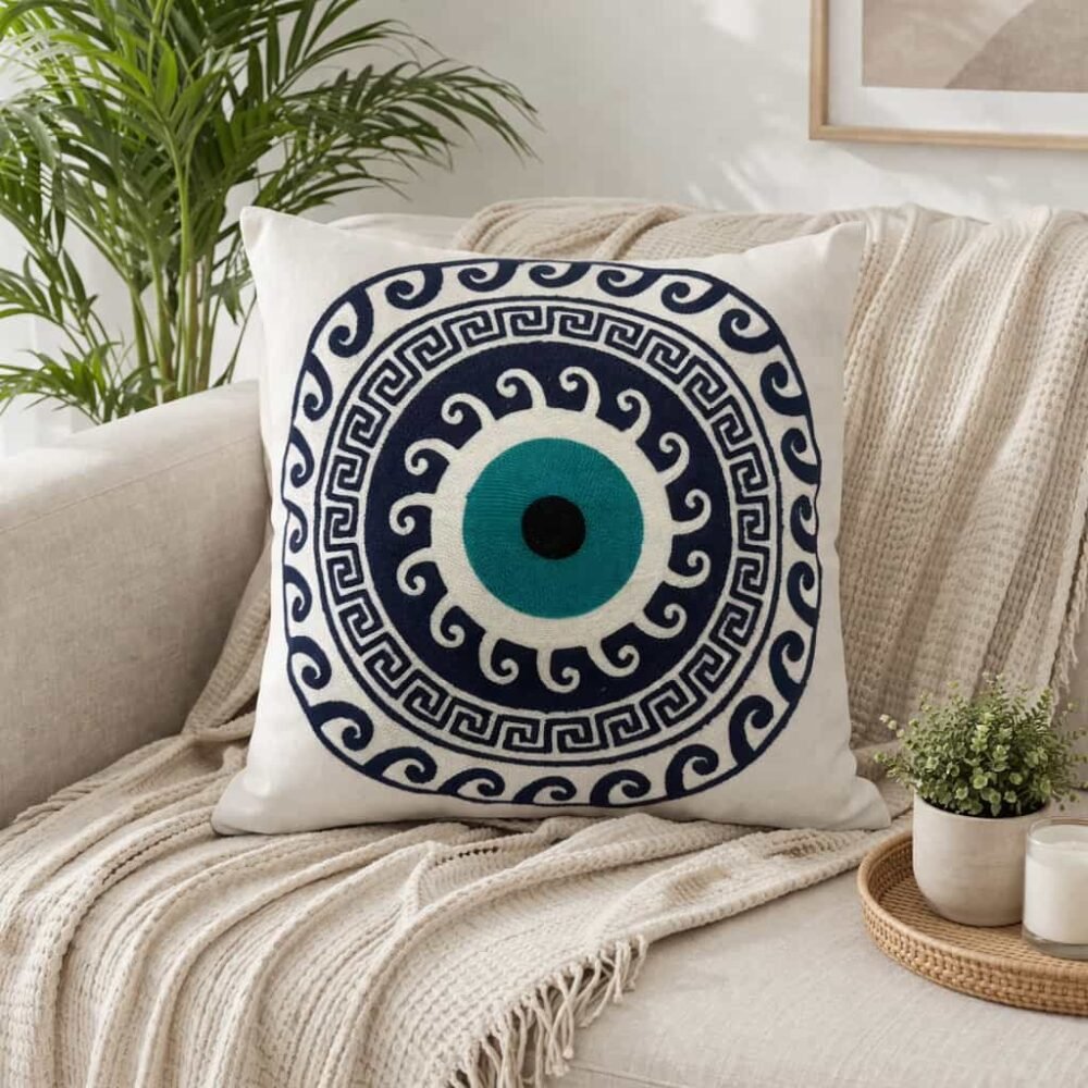 Διακοσμητική Μαξιλαροθήκη με Κέντημα -11